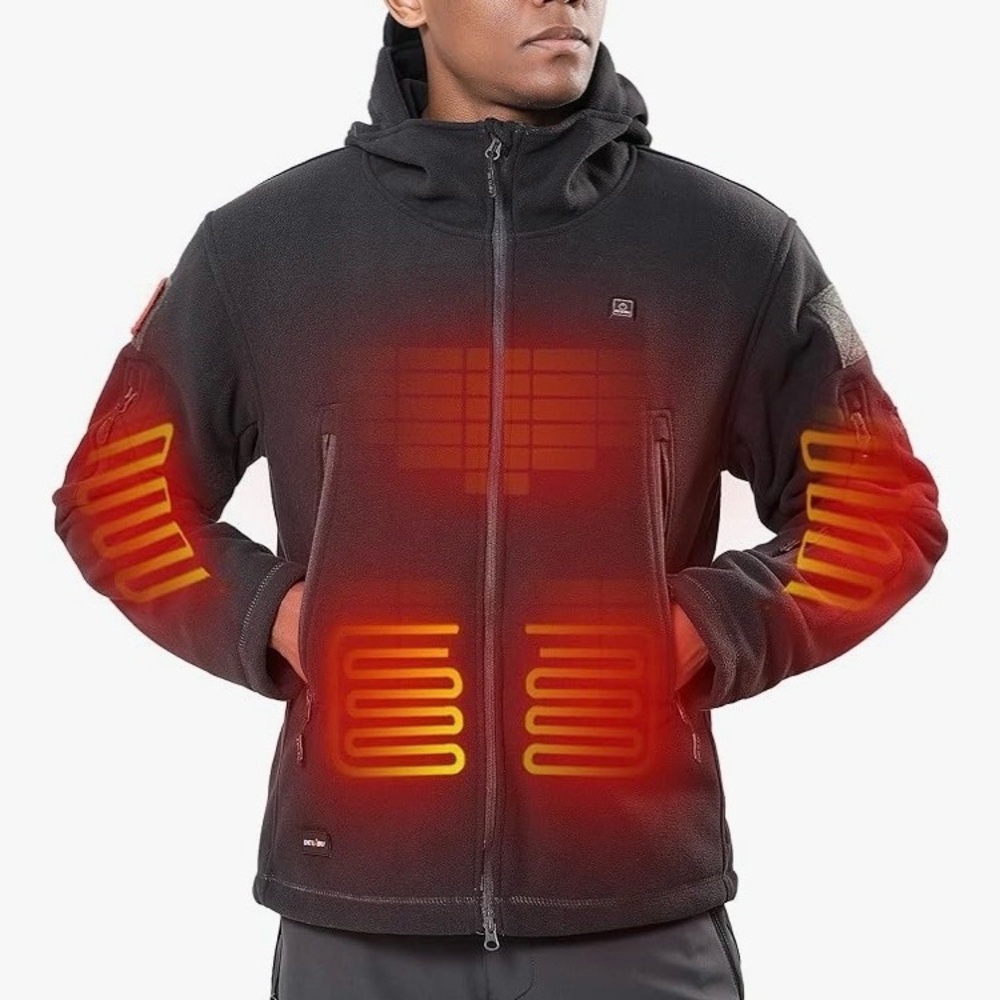 Dewbu Heated Soft Shell Jacket with 7.4 volt battery pack